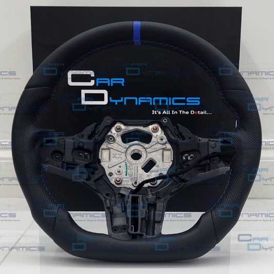BMW Leather Steering Wheel Core Flat Bottom | Blue Edition Edition | G20 G30 G80 G82 G02 F40