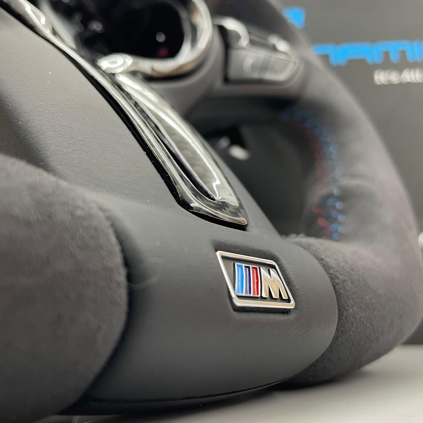 BMW M Performance Alcantara & Gloss Carbon Fibre Edition Flat Bottom Steering Wheel | F-Series