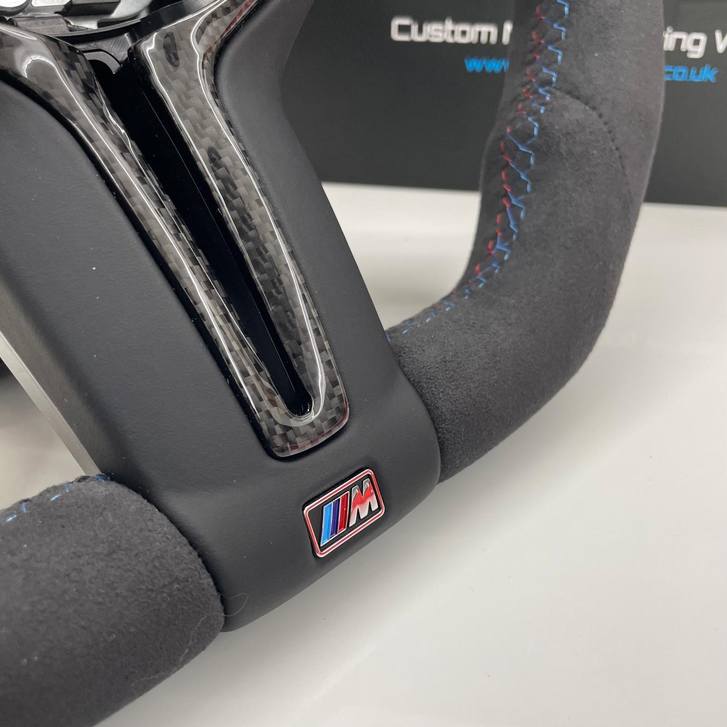BMW M Performance Alcantara & Gloss Carbon Fibre Edition Flat Bottom Steering Wheel | F-Series