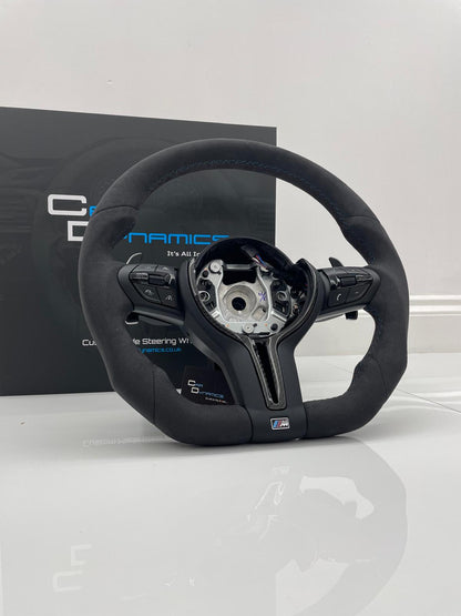 BMW M Performance Alcantara & Gloss Carbon Fibre Edition Flat Bottom Steering Wheel | F-Series