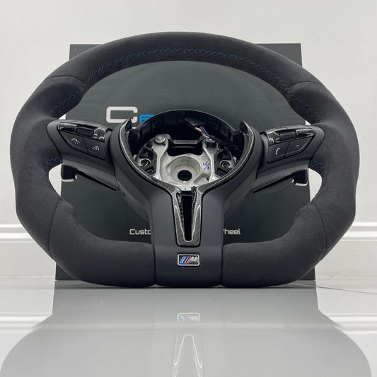 BMW M Performance Alcantara & Gloss Carbon Fibre Edition Flat Bottom Steering Wheel | F-Series