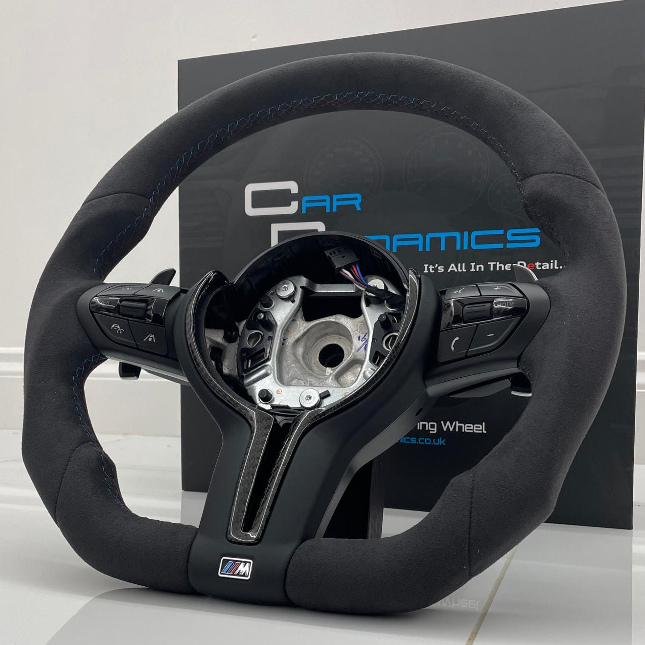 BMW M Performance Alcantara & Gloss Carbon Fibre Edition Flat Bottom Steering Wheel | F-Series