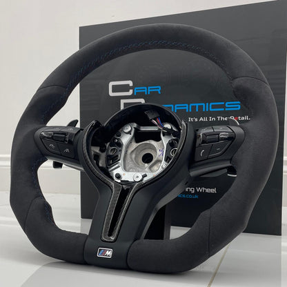 BMW M Performance Alcantara & Gloss Carbon Fibre Edition Flat Bottom Steering Wheel | F-Series
