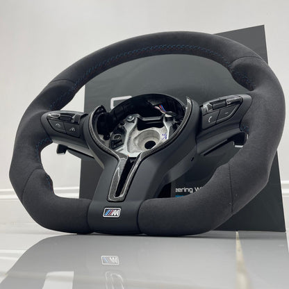 BMW M Performance Alcantara & Gloss Carbon Fibre Edition Flat Bottom Steering Wheel | F-Series