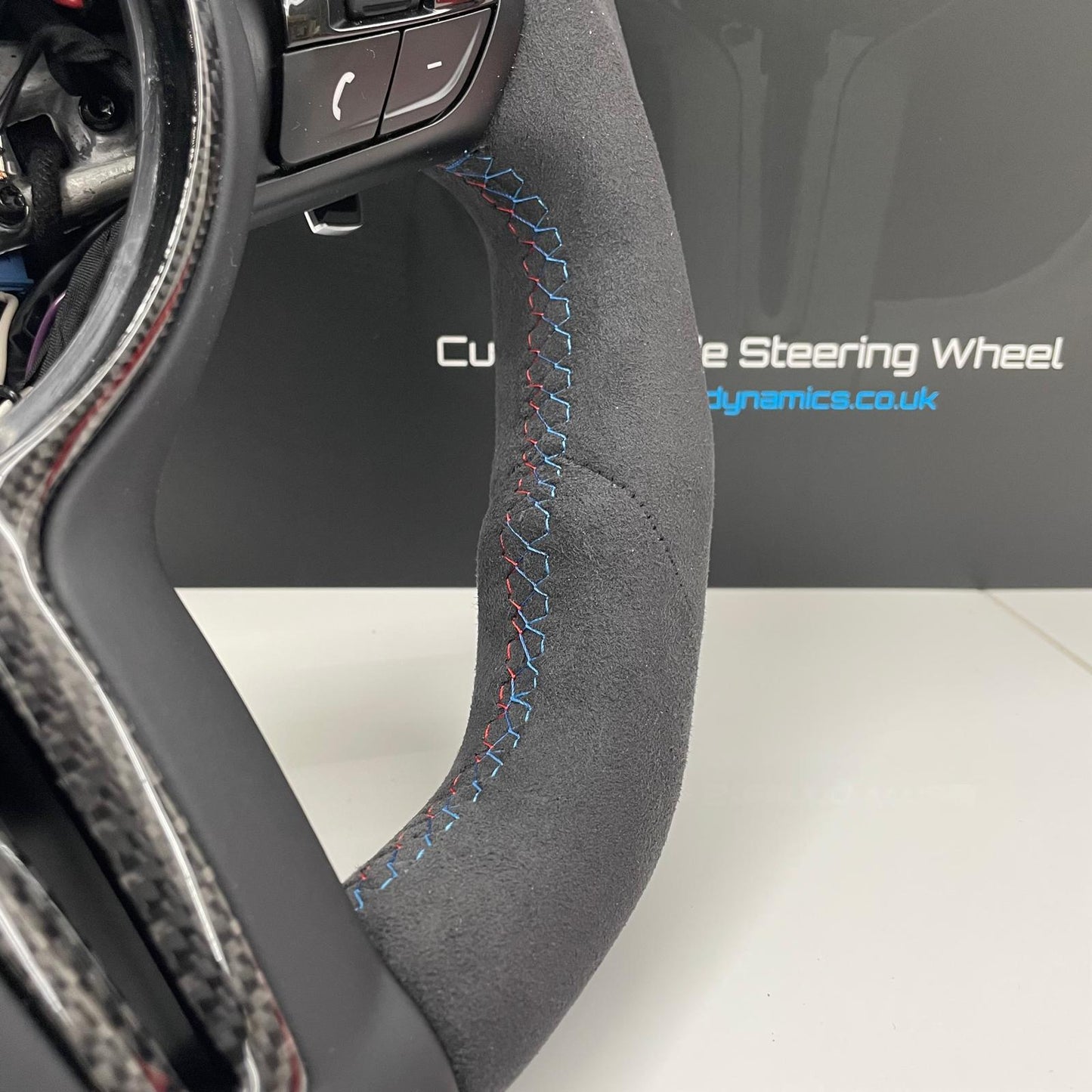 BMW M Performance Alcantara & Gloss Carbon Fibre Edition Flat Bottom Steering Wheel | F-Series