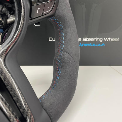 BMW M Performance Alcantara & Gloss Carbon Fibre Edition Flat Bottom Steering Wheel | F-Series