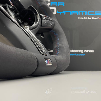 BMW M Performance Alcantara & Gloss Carbon Fibre Edition Flat Bottom Steering Wheel | F-Series
