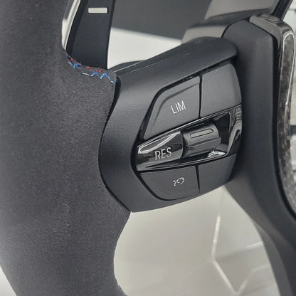 BMWMPerformanceAlcantara_GlossCarbonFibreMBlueEditionFlatBottomSteeringWheelF-Series_5 - Car Dynamics 