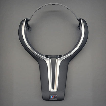 BMW Nappa Leather Steering Wheel Trim | Polished Silver F-Series