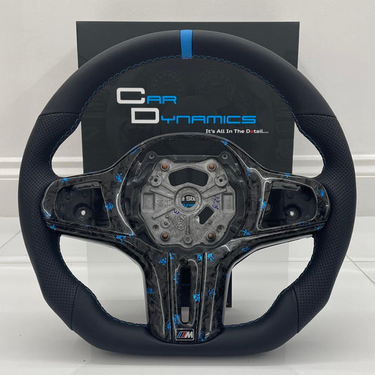 BMW Steering Wheel Flat Bottom | Estoril Blue Forged Carbon Fibre Edition | F&G-Series G20 G30 G80 G82 G02 F40