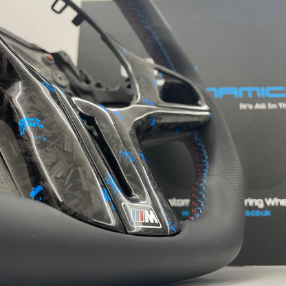 BMW Steering Wheel Flat Bottom | Estoril Blue Forged Carbon Fibre Edition | F&G-Series G20 G30 G80 G82 G02 F40