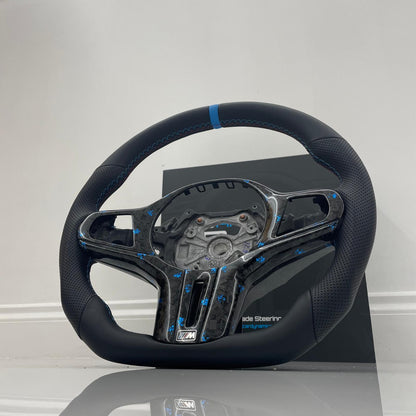 BMW Steering Wheel Flat Bottom | Estoril Blue Forged Carbon Fibre Edition | F&G-Series G20 G30 G80 G82 G02 F40