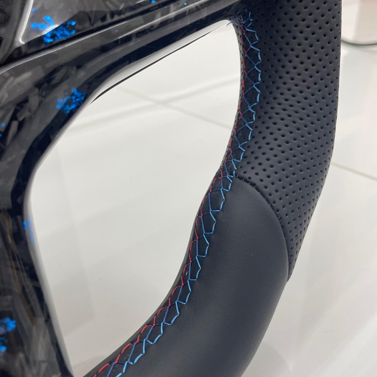 BMW Steering Wheel Flat Bottom | Estoril Blue Forged Carbon Fibre Edition | F&G-Series G20 G30 G80 G82 G02 F40