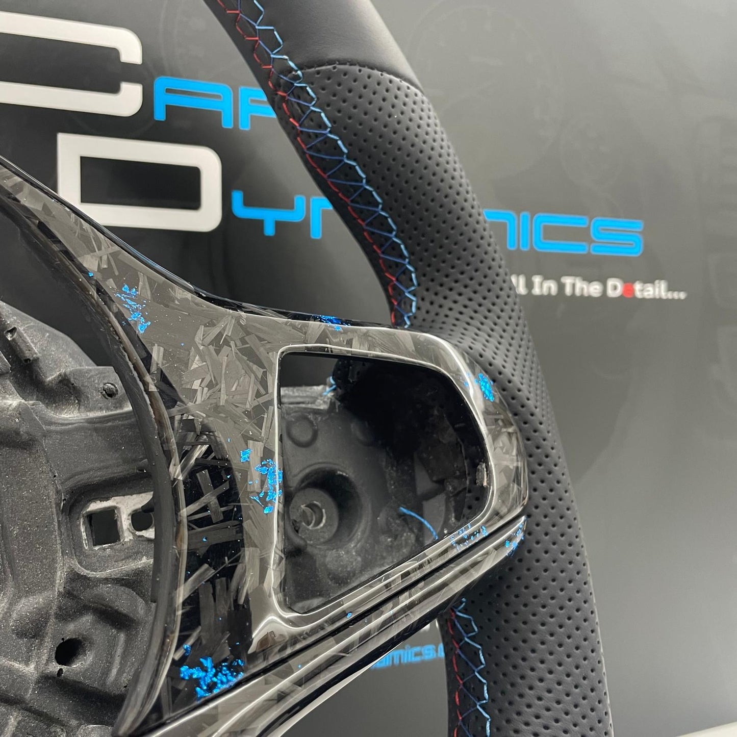 BMW Steering Wheel Flat Bottom | Estoril Blue Forged Carbon Fibre Edition | F&G-Series G20 G30 G80 G82 G02 F40