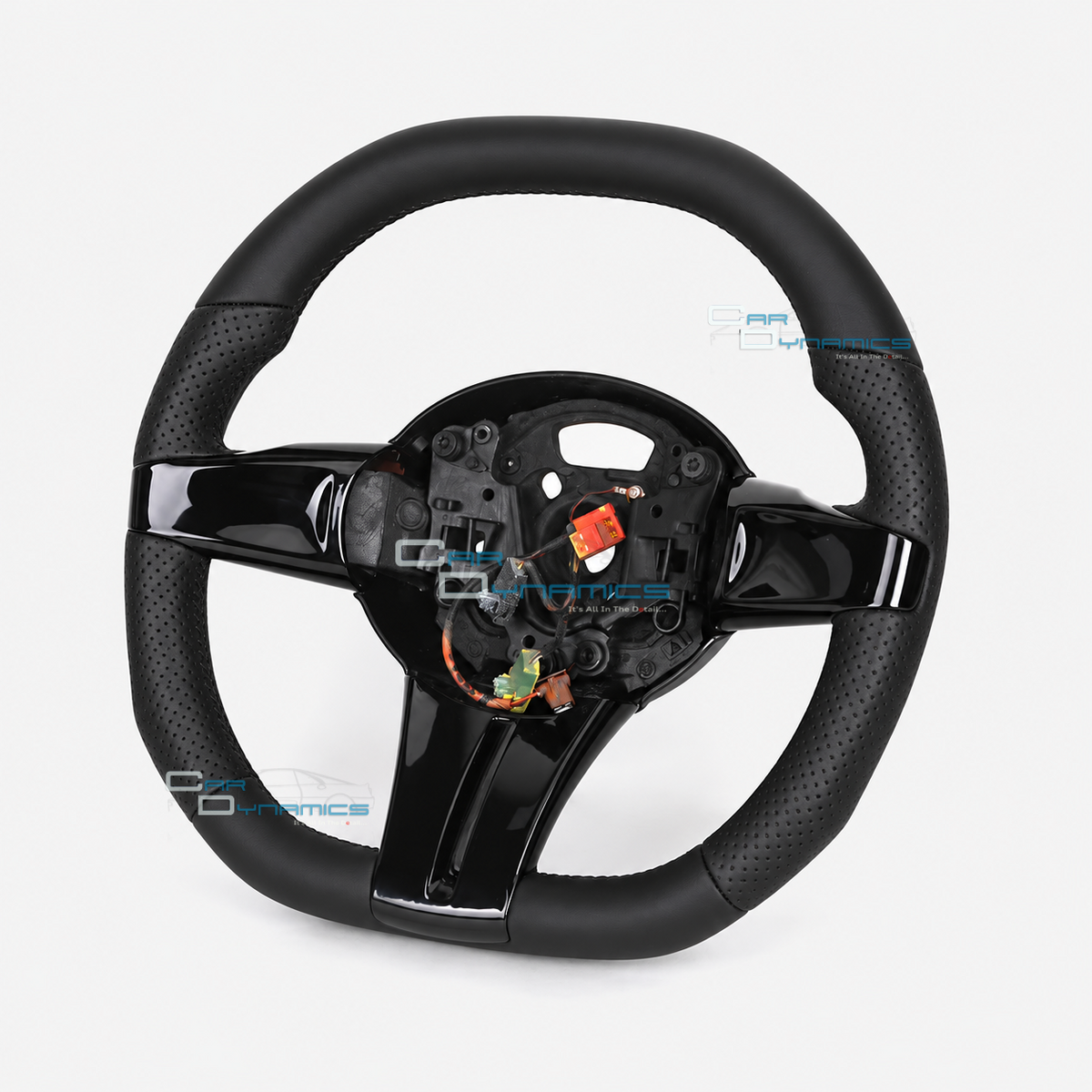 BMW Z4 E85 E86 Flat Bottom Leather Steering Wheel | Piano Black Edition