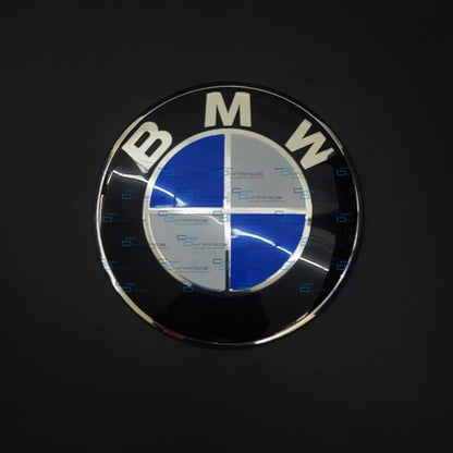 Blue & White 2 Hole Bonnet & Boot Badge For BMW | 82mm