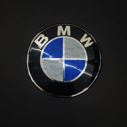 Blue & White 2 Hole Bonnet & Boot Badge For BMW | 82mm