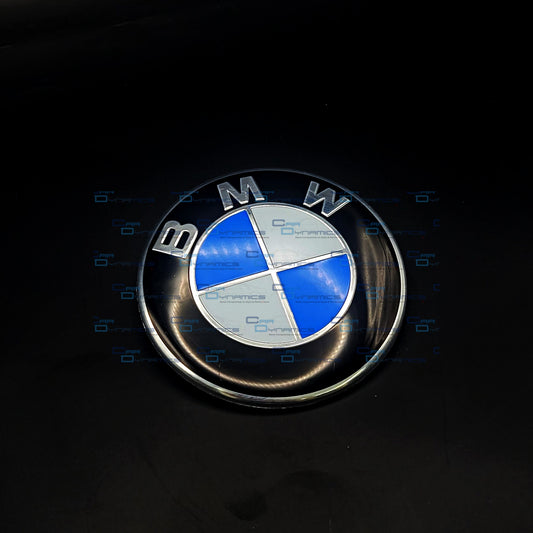 BMW Blue & White Bonnet & Boot Badge | 82mm/74mm 2 Pin