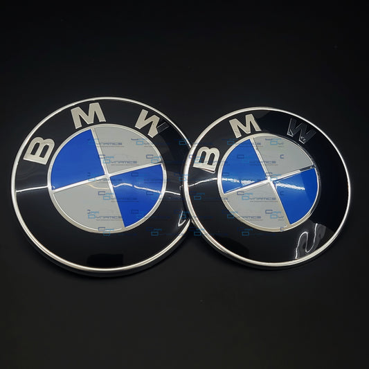 Blue & White Bonnet & Boot Badge | 82mm/74mm 2 Pin For BMW
