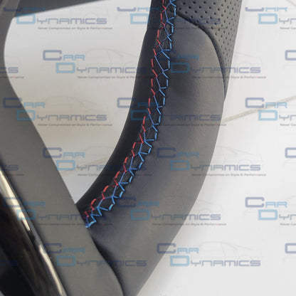 BMW Custom Leather Steering Wheel Flat Bottom M-Tech Gloss Black Edition With Heating & Vibration