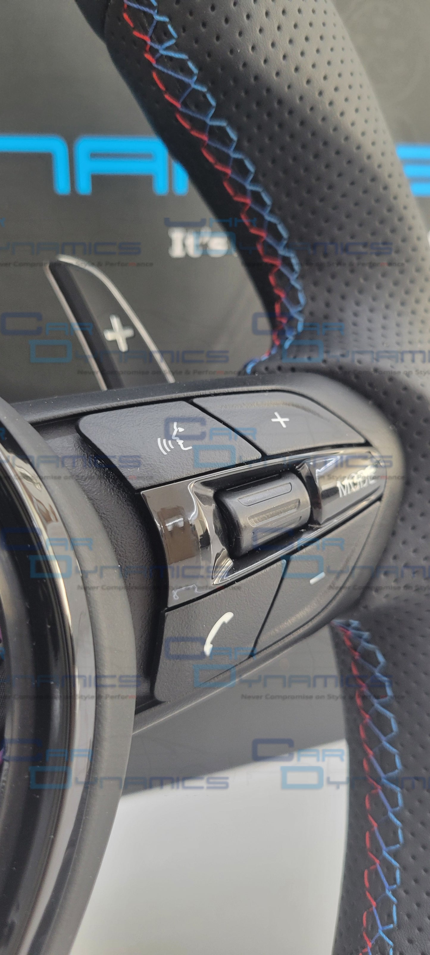 BMW Custom Leather Steering Wheel Flat Bottom M-Tech Gloss Black Edition With Heating & Vibration