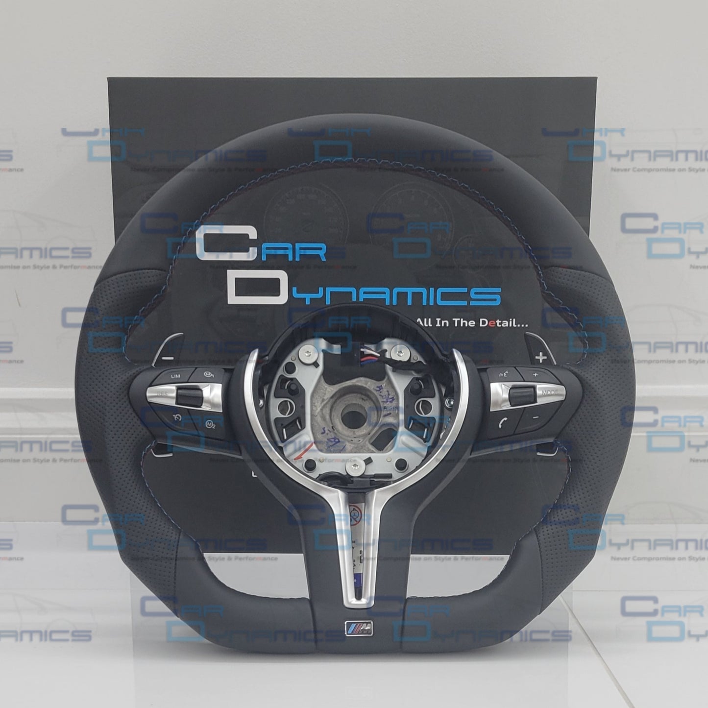 BMW Flat Bottom Leather Steering Wheel M-Tech Silver Edition F-Series With Heating