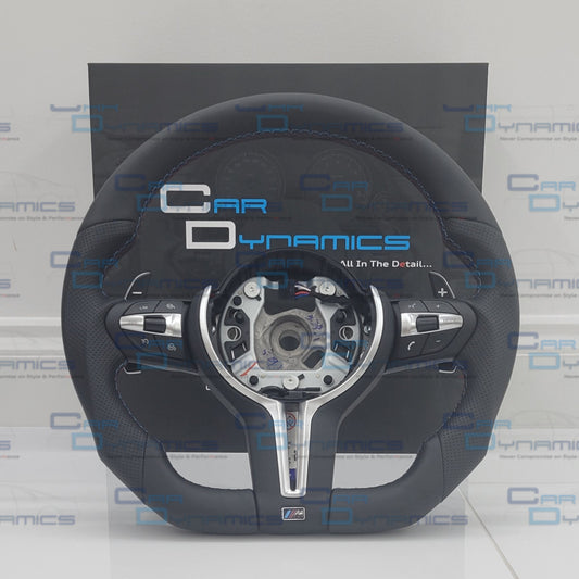 BMW Flat Bottom Leather Steering Wheel M-Tech Silver Edition F-Series
