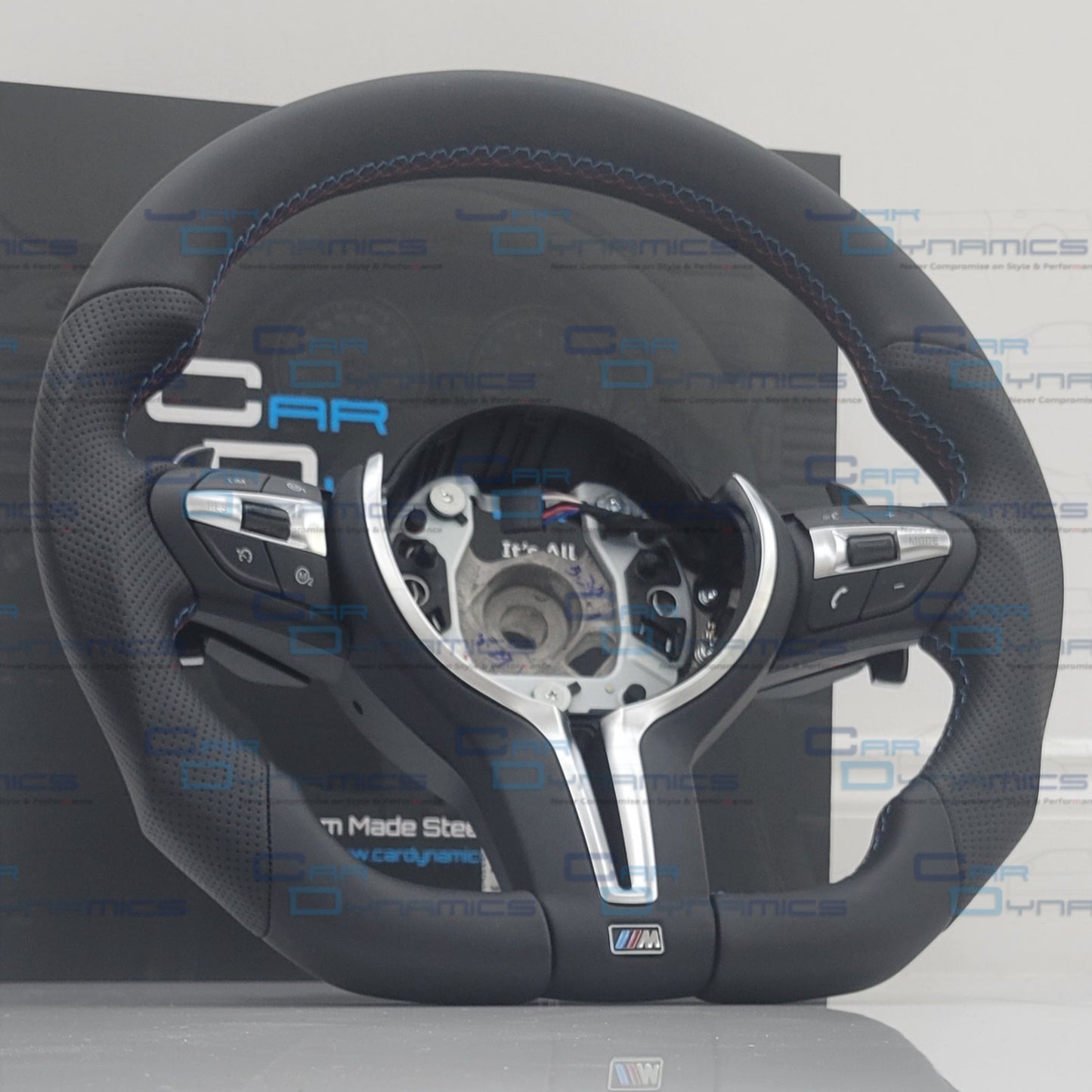 BMW Flat Bottom Leather Steering Wheel M-Tech Silver Edition F-Series With Heating