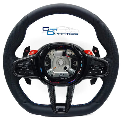 BMW Flat Bottom Leather Steering Wheel | M Blacked Out Carbon Edition | F & G Series