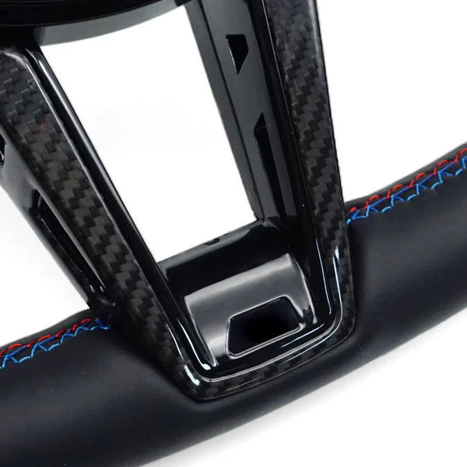 BMW Flat Bottom Leather Steering Wheel | M Blacked Out Carbon Edition | F & G Series