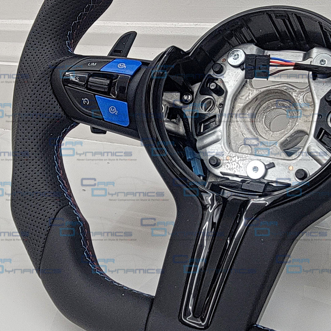BMW Custom Leather Steering Wheel Flat Bottom M-Tech San Marino Blue Edition M Sport