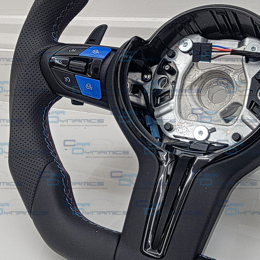 BMW Custom Leather Steering Wheel Flat Bottom M-Tech San Marino Blue Edition M Sport