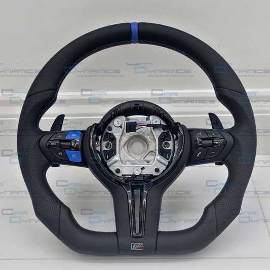 BMW Custom Leather Steering Wheel Flat Bottom M-Tech San Marino Blue Edition M Sport