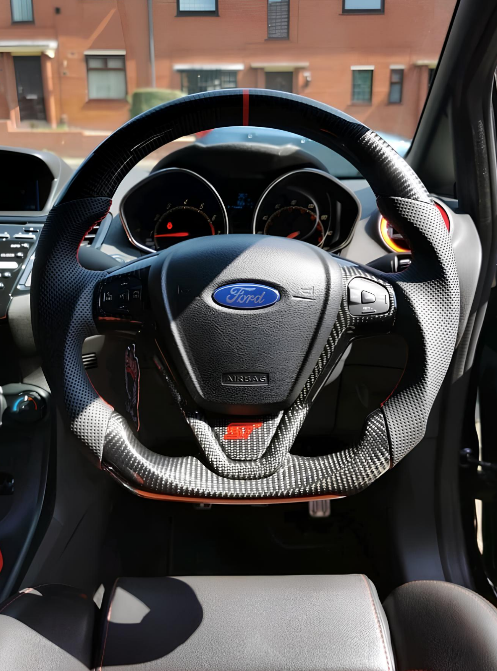 Ford Fiesta Custom Carbon Fibre Steering Wheel Red Edition MK7 MK7.5 2009-2017