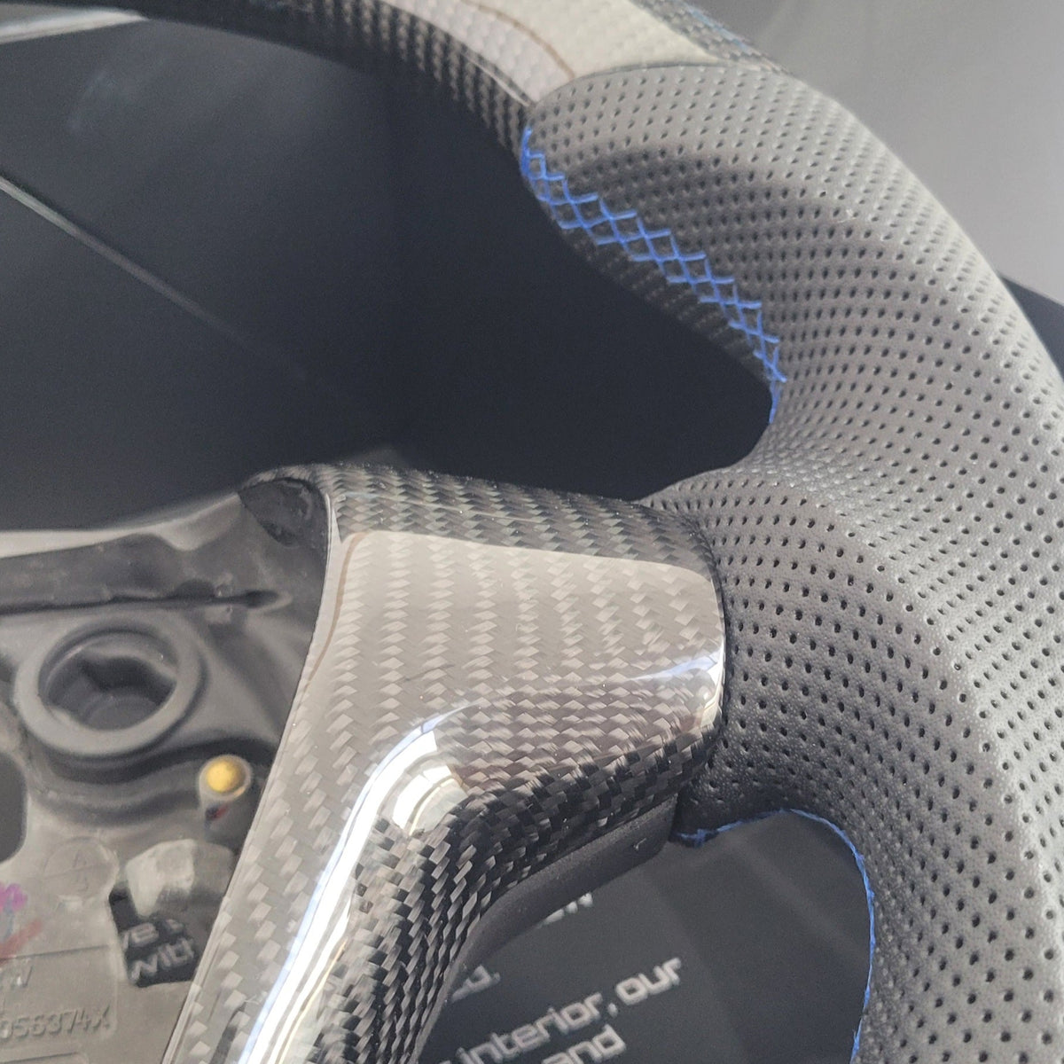 Ford Fiesta Carbon & Leather Steering Wheel | Performance Blue One Hole Edition MK7 MK7.5 2009-2017