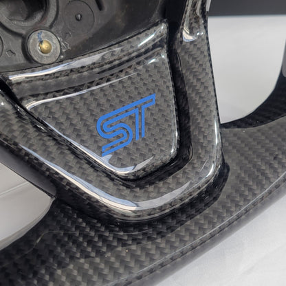 Ford Fiesta Carbon & Leather Steering Wheel | Performance Blue One Hole Edition MK7 MK7.5 2009-2017