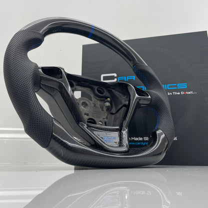 Ford Fiesta Custom Carbon Fibre Steering Wheel Performance Blue Edition MK7 MK7.5 2009-2017