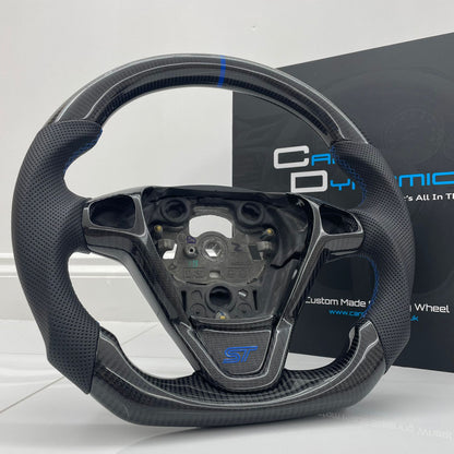 Ford Fiesta Custom Carbon Fibre Steering Wheel Performance Blue Edition MK7 MK7.5 2009-2017
