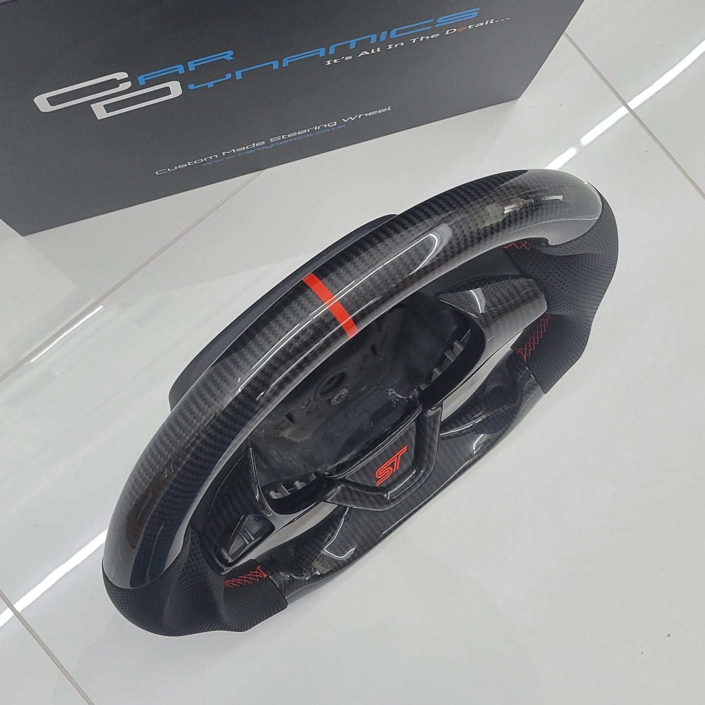 Ford Fiesta Custom Carbon Fibre Steering Wheel Red Edition One Hole MK7 MK7.5 2009-2017