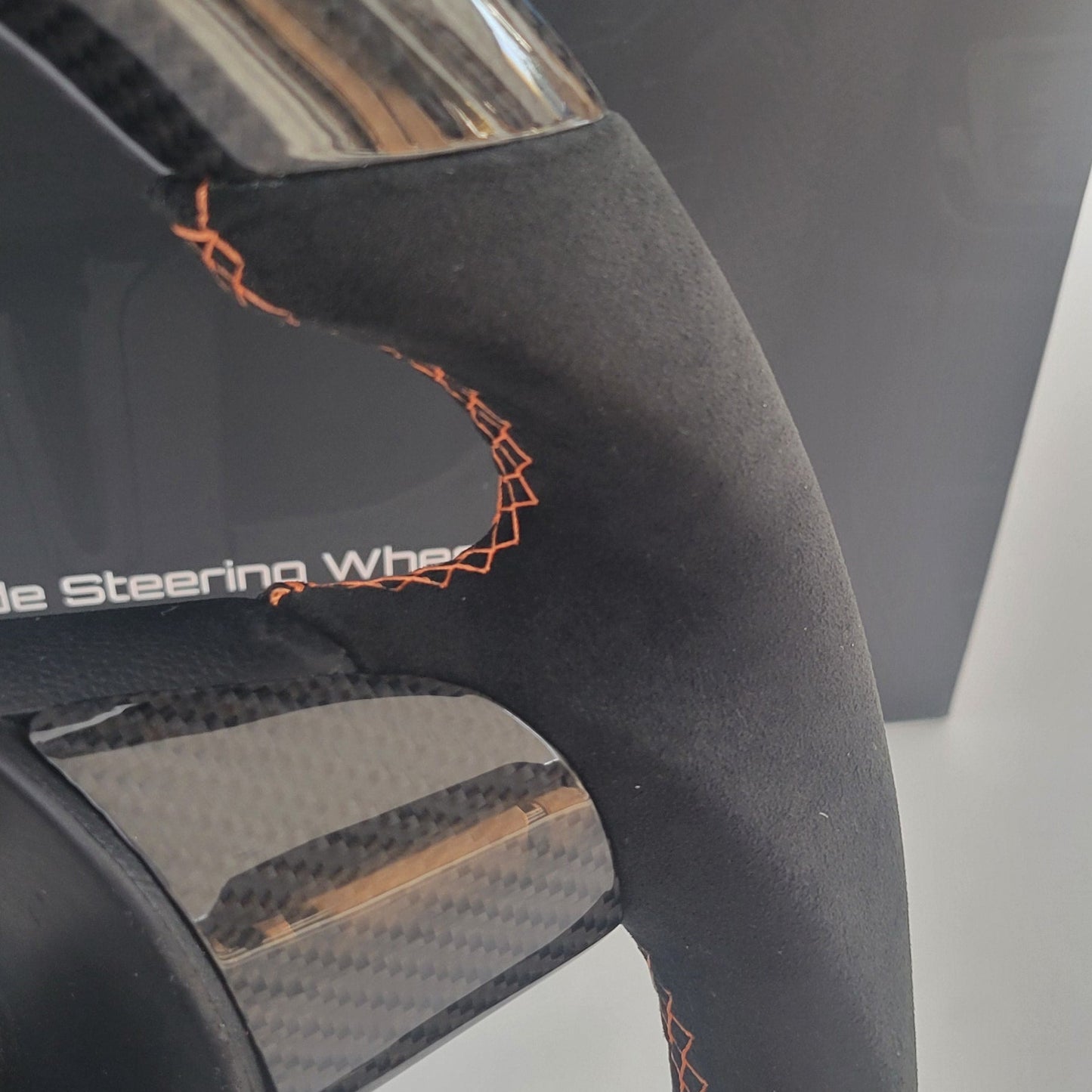 Ford Focus MK2 Carbon & Alcantara Steering Wheel | Electric Orange Edition