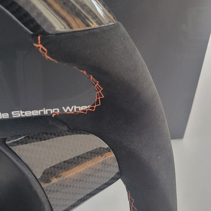 Ford Focus MK2 Carbon & Alcantara Steering Wheel | Electric Orange Edition