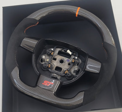 Ford Focus MK2 Carbon & Alcantara Steering Wheel | Electric Orange Edition