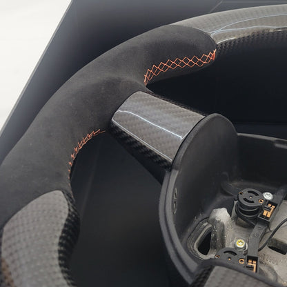 Ford Focus MK2 Carbon & Alcantara Steering Wheel | Electric Orange Edition