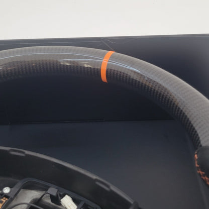 Ford Focus MK2 Carbon & Alcantara Steering Wheel | Electric Orange Edition