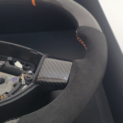Ford Focus MK2 Carbon & Alcantara Steering Wheel | Electric Orange Edition