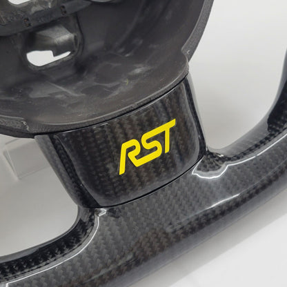 Ford Focus MK2 Carbon & Leather Steering Wheel | RST Triple Yellow Edition