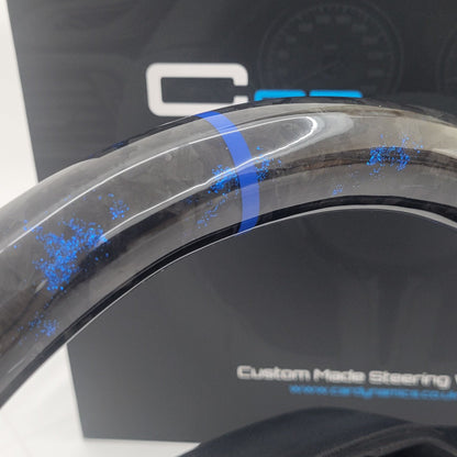 Ford Focus MK2 Forged Carbon & Leather Steering Wheel | Performance Blue Edition