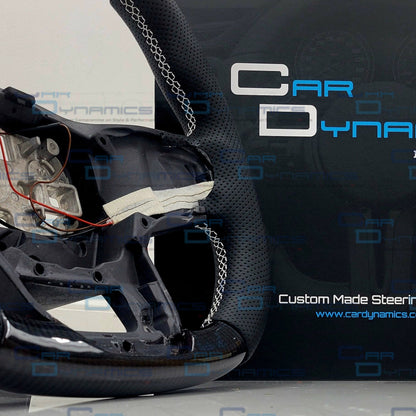 Ford Transit Custom Steering Wheel MK9 Carbon Fibre Leather Core  | Frozen White Edition |