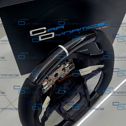 Ford Transit Custom Steering Wheel MK9 Carbon Fibre Leather Core  | Frozen White Edition |