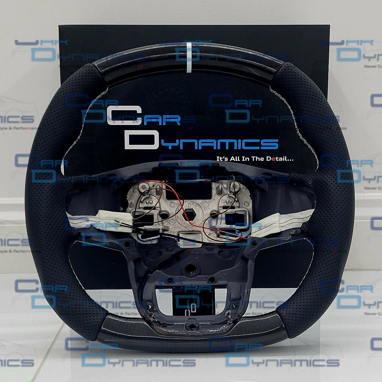 Ford Transit Custom Steering Wheel MK9 Carbon Fibre Leather Core  | Frozen White Edition |